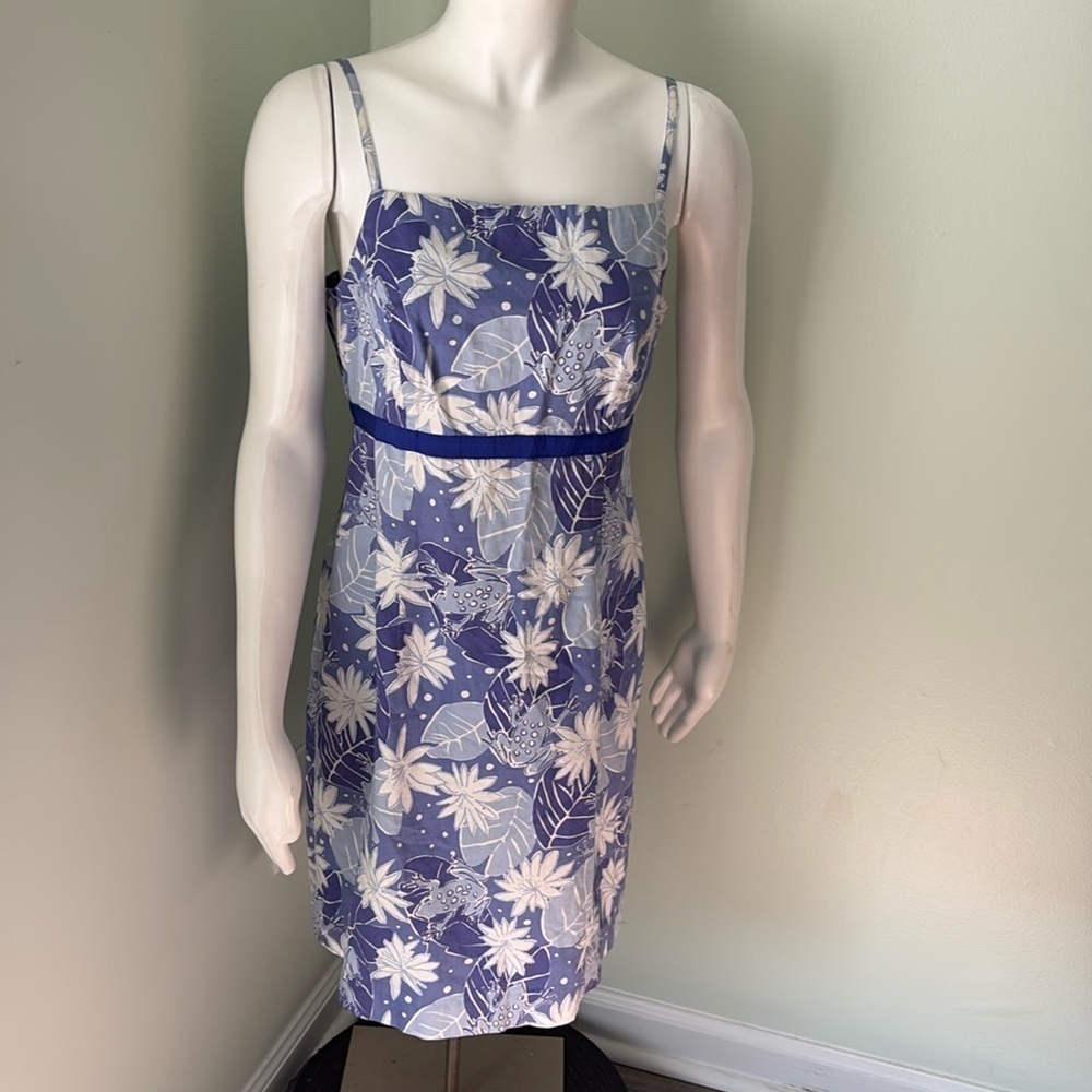 Lilly Pulitzer white label blue frog dress size 10